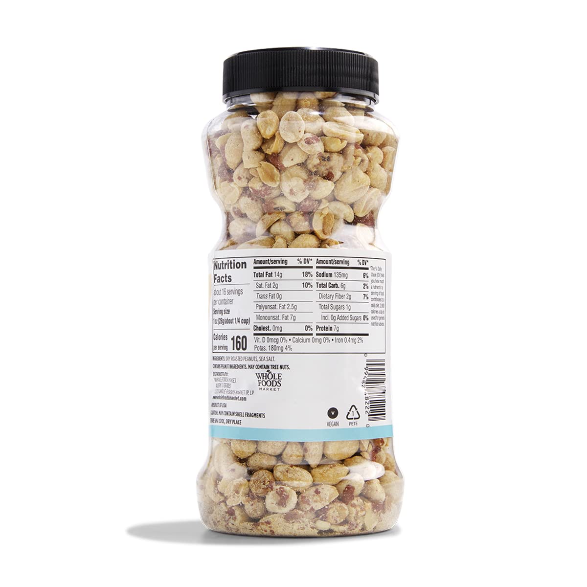 365 by Whole Foods Market, Dry Roasted and Unsalted Peanuts, 16 Ounce