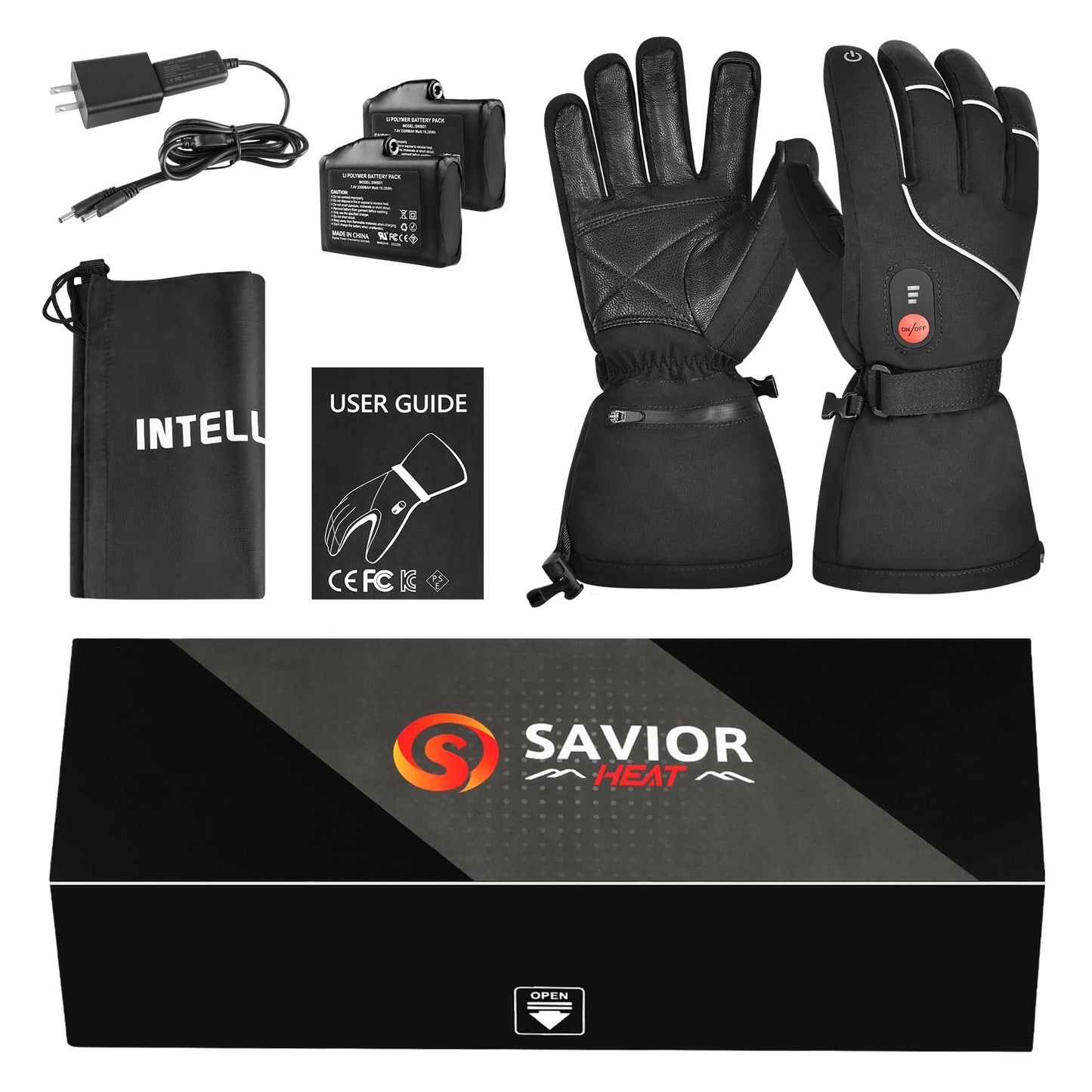SAVIOR HEAT Heated Gloves, Unisex Rechargeable Battery Powered Electric Heating Glove for Winter Outdoor