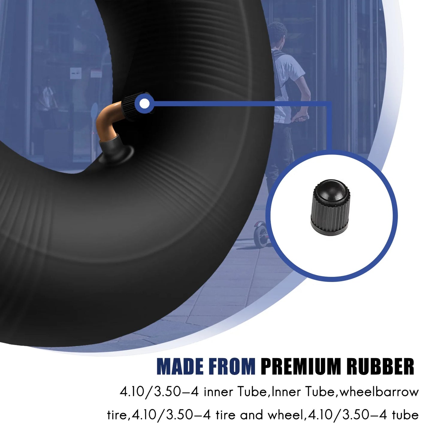 4.10/3.50-4 Inner Tube for Wheelbarrows, , Mowers, Carts Electric Three-Wheel Four-Wheel Scooter ATV