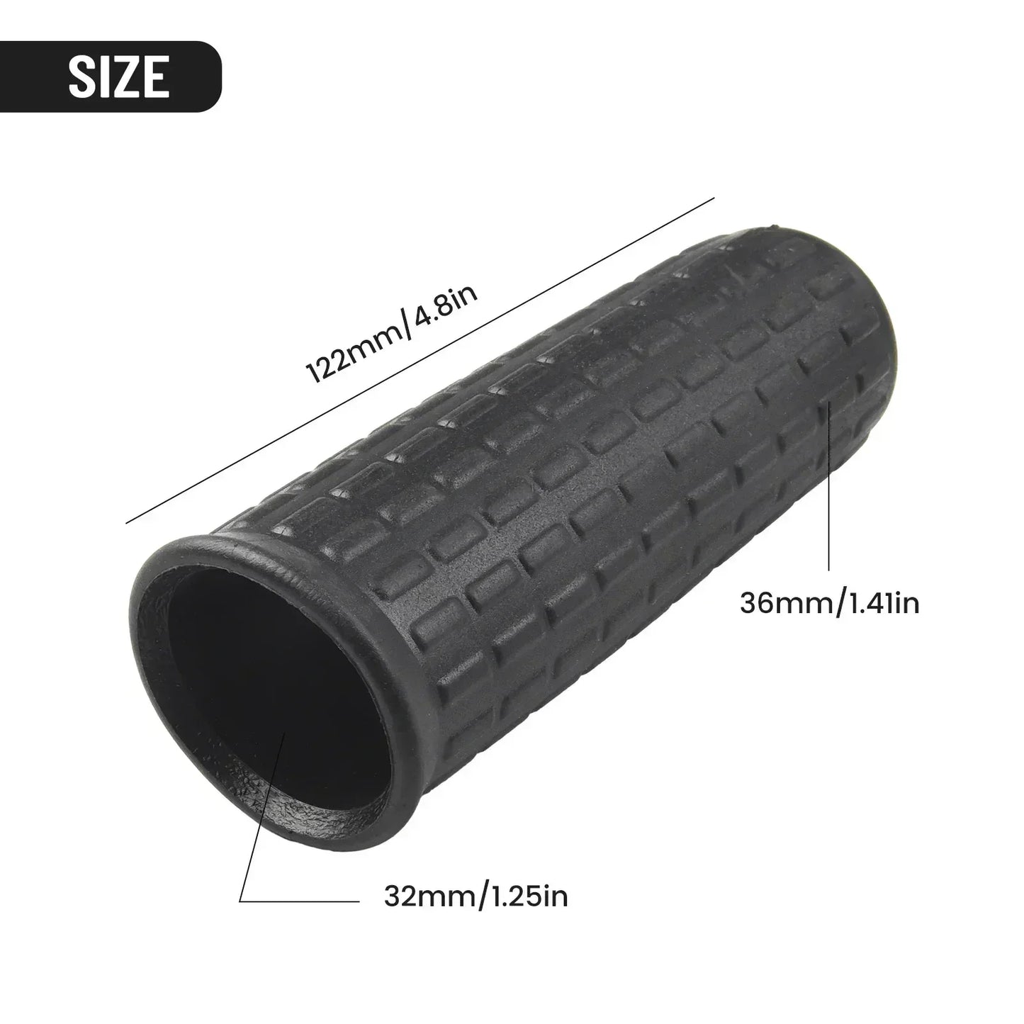 2pcs Wheelbarrow Handles Rubber Round Tubes Anti-Skid Shock Absorption Universal Weatherproof Replacement Handle Cover 12-32mm