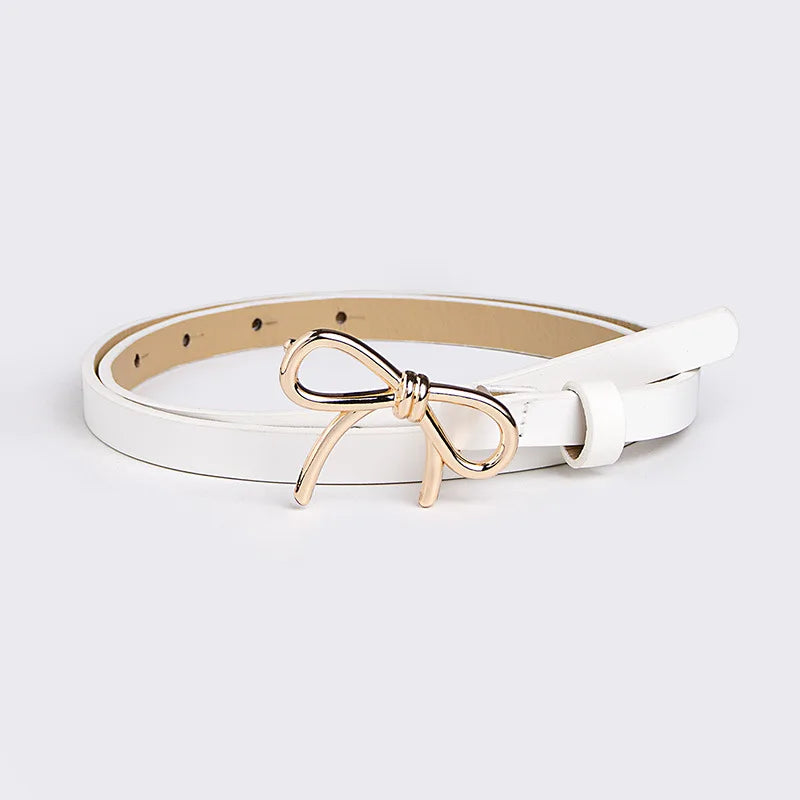 Bow Detail Bowknot Element Versatile Skinny Belt Candy-Colored Belt Trending Accessory