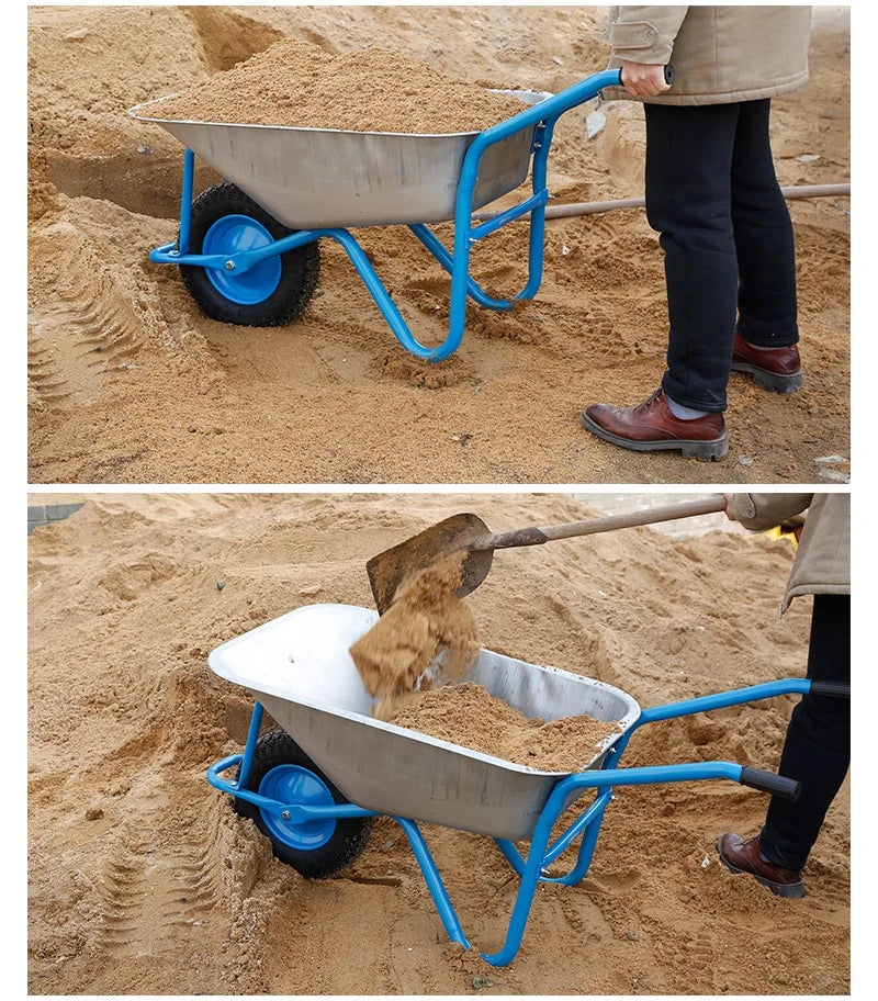Hot Sale Metal Wheelbarrow With Pneumatic Wheels For Garden And Construction Use Building Equipment For Farm Tools