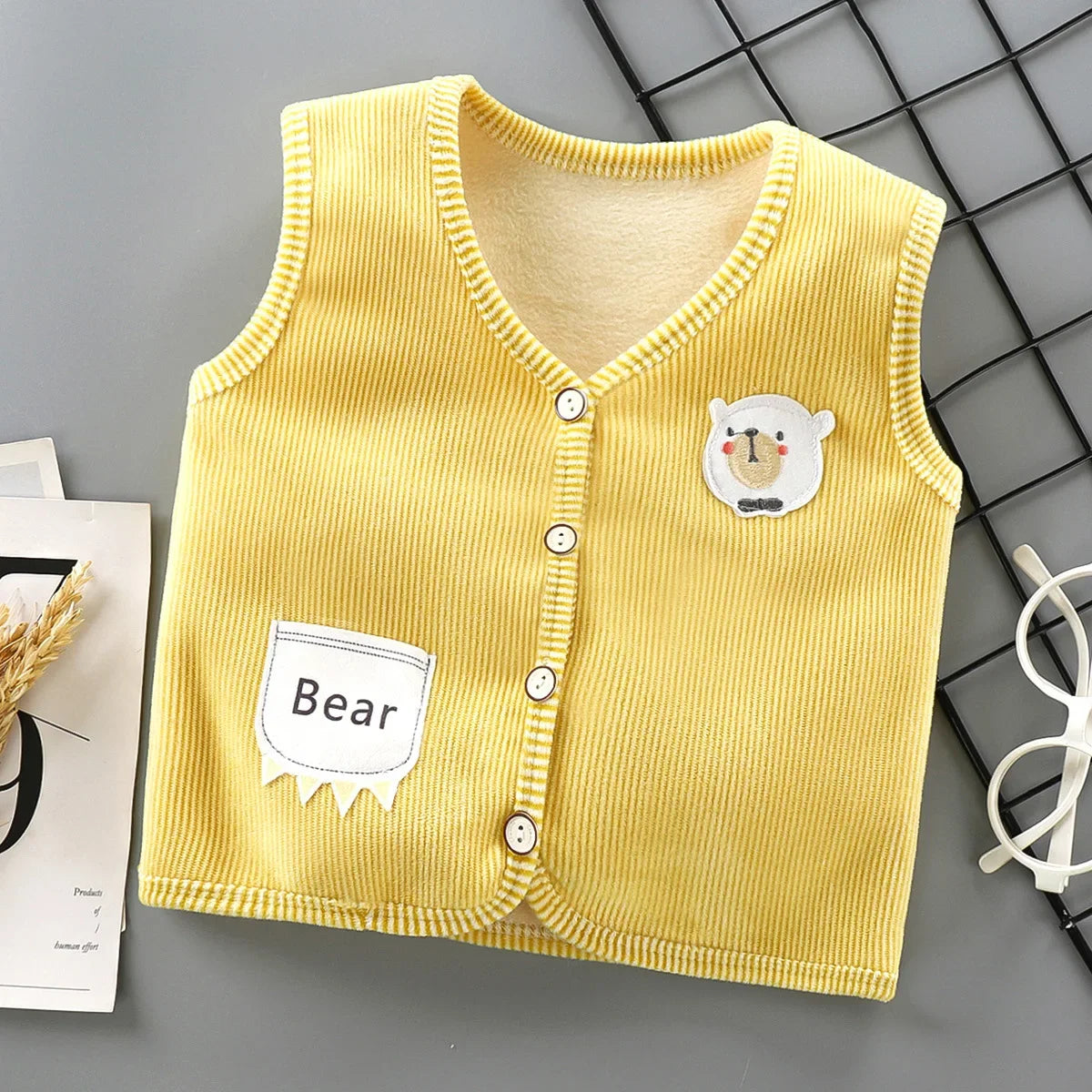 Kids Clothes Waistcoat Children's Vest Boy Girl Thicken Velvet lining Keep Warm Jackets Vest Children's Clothing Autumn Winter