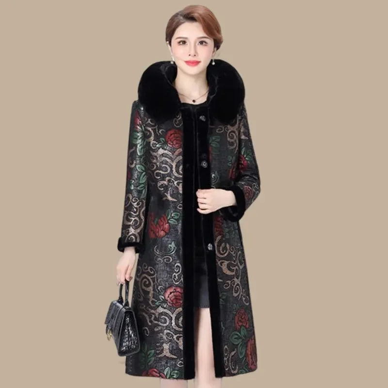 Fur Coat For Women Wearing Both Sides and Fur Integrated Coat 2023 New Loose Mother's Clothing Thickened and Warm Long Coat For