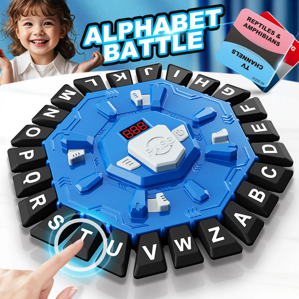 Word Game Family Board Game with Digital Display Timer and 2 Categories Modes Fun Fast-Paced 24-Letter Game for Learning Party I