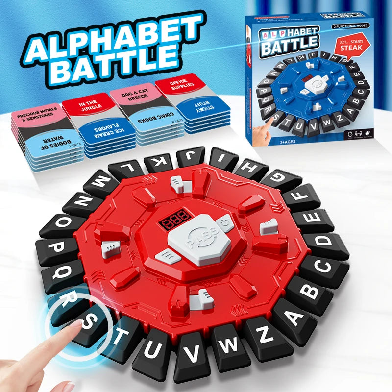 Word Game Family Board Game with Digital Display Timer Fun Fast-Paced 24-Letter Game for Learning Party Interactive