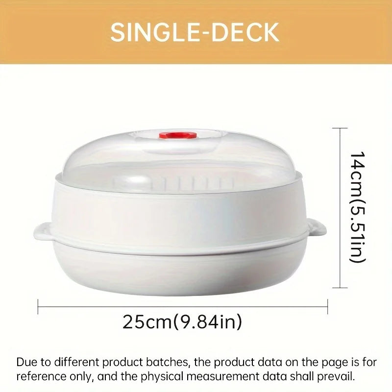 COOKER KING Microwave Heating Steamer Food Grade Household Water Adding Double Layer Thick Container Dish Steamer Steamer