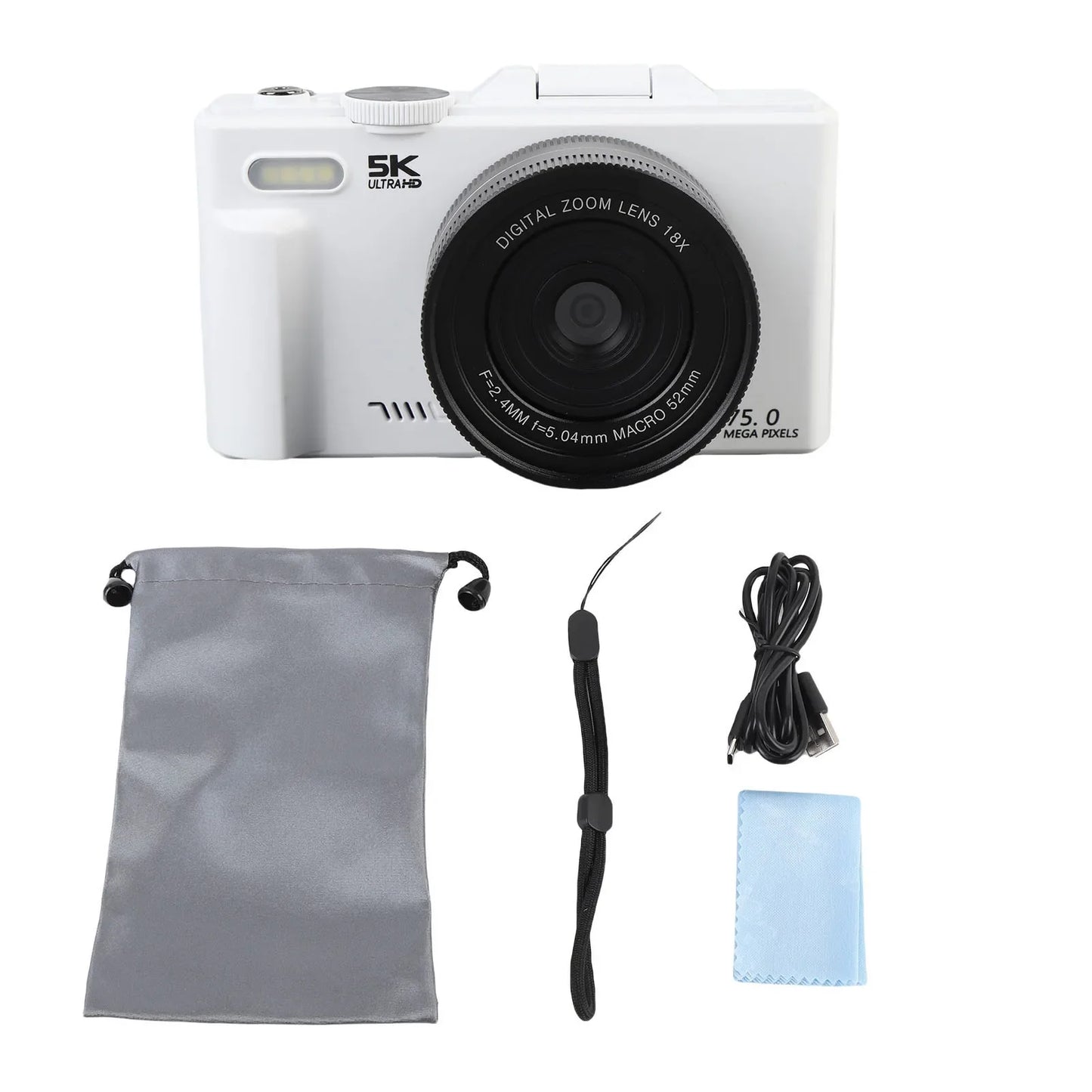 5K HD WiFi Digital Camera Portable 18XAF Autofocus High Definition 3 Inch Screen 5K Digital Camera for Photography and Video