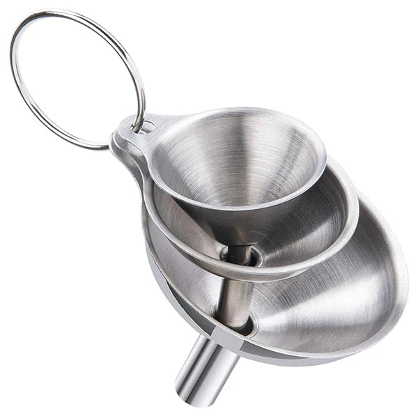 3/5 Pcs Stainless Steel Kitchen Funnels Set Food Grade Metal Funnels for Filling Bottles Small Funnels for Essential Oil Spices