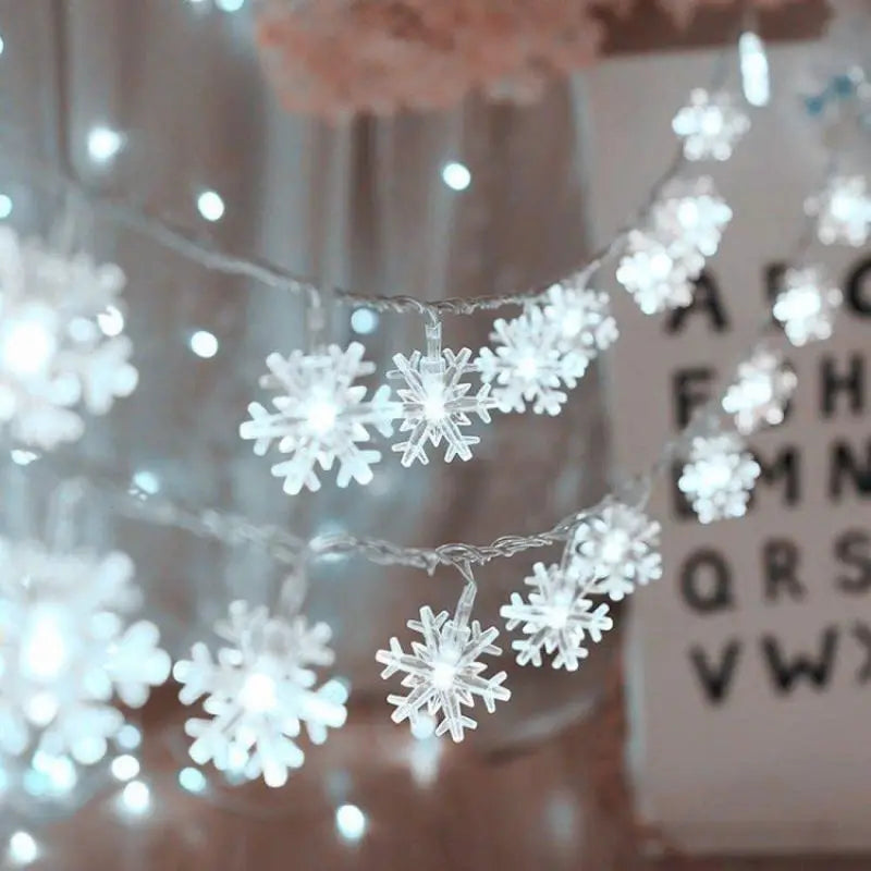 Snowflake LED String Lights LED Fairy Lights Battery Powered Fairy Light Wedding Party Garland Room Decorations Noel Navidad