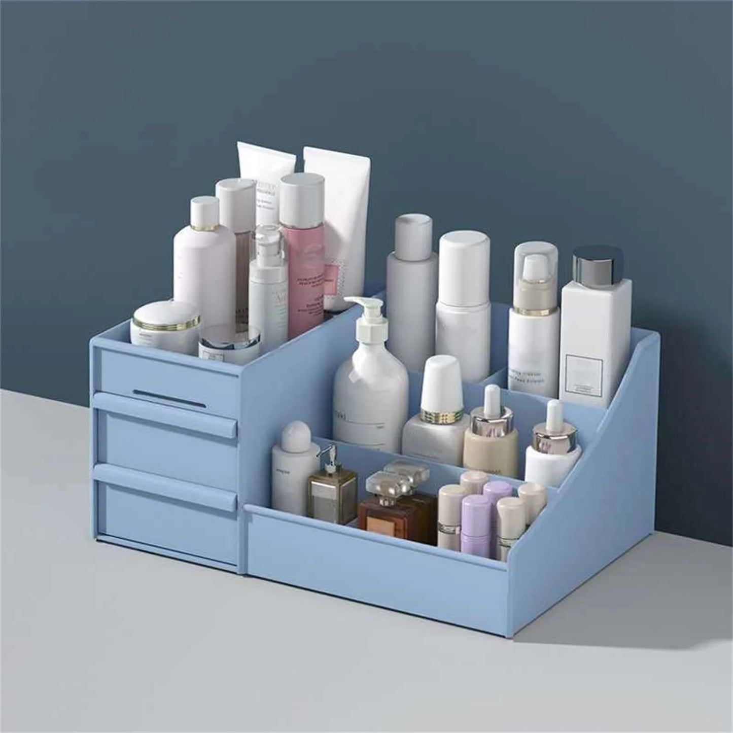 Cosmetic Display Case Desk Storage Box with Clear Drawers Large Capacity Makeup Brush Organizer For Bathroom Desktop