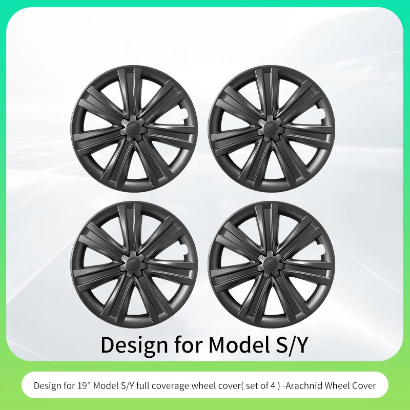 4PCS Hubcap Design for Tesla Model S(2022-2024)/Model Y (2020-2024)19 Inch Wheel Cover Performance Full Rim Hub Cover Accessorie