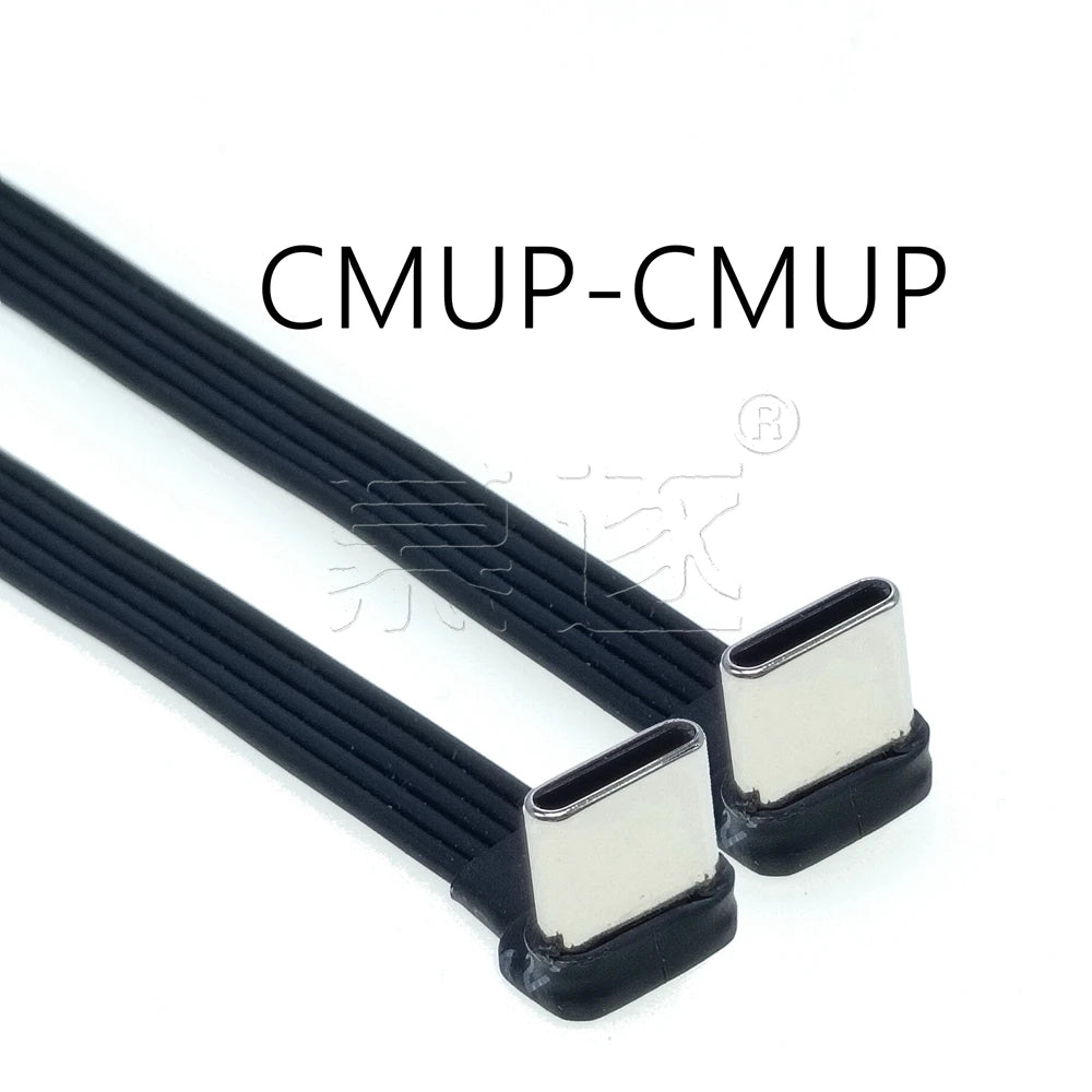 5CM 10CM 20CM 30CM 50CM 100CM USB 2.0 Type C to Type C Extension Cable 90° Adapter FPC FPV Band Flat USB C Cable 3A 5CM-100CM