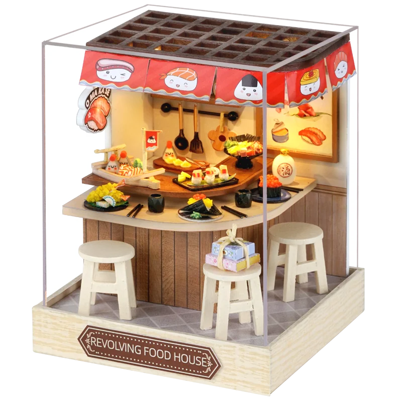 Mini Miniature Doll House DIY Small House Kit With Furniture Cover Making Room Toys Home Bedroom Decorations Wooden DollHouse