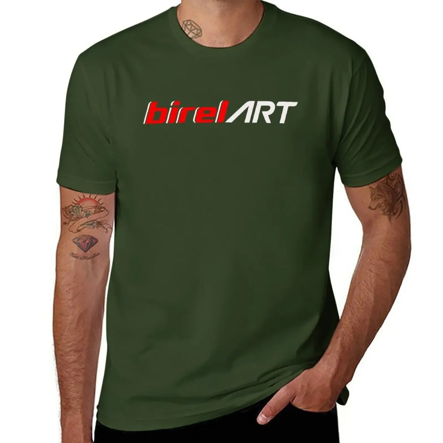 sweat shirts man clothes funny t shirts plus size tops t shirt for men New BIREL ART T-Shirt Round Collar harajuku Crewneck2024