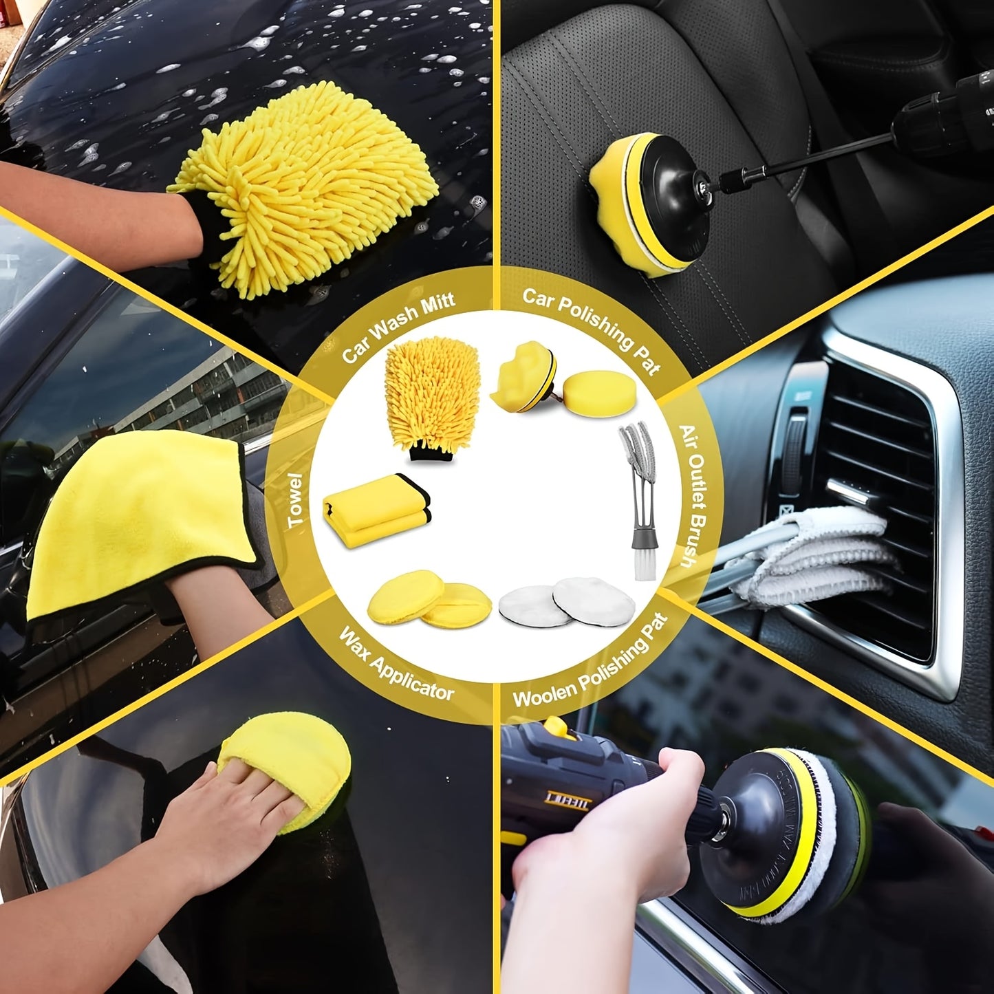 35pcs Car Detail Kit, Car Detail Brush Kit, Car Wash Kit, Car Parts, Car Cleaning Tool Kit, for Interior, Exterior, Wheels, Car Cleaning Brushes, Car Interior Dust Brush, Car Interior Cleaner, Car Cleaning Accessories, Vehicl