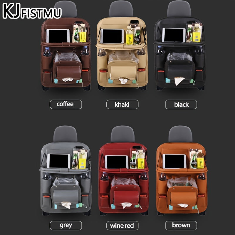 Large Multi-Function Folding Rear Seat Car Parts with Backrest Storage Trash Can, Notebook, Dining Table, and Tray
