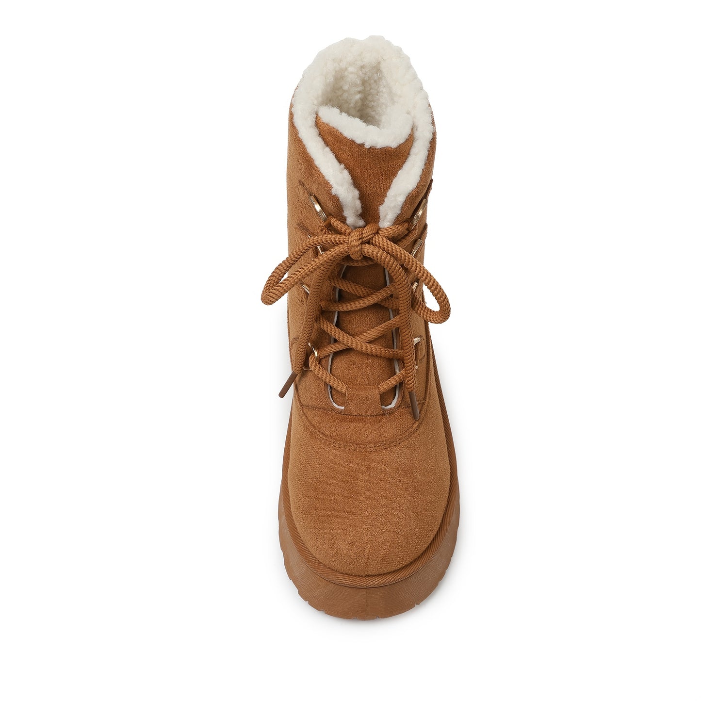 Snow Boots Platform Boots Winter Boots For Women Mid Calf Lace Up Women'S Boot Cozy Boots Fleece Lined Boots Trending Shoes For Womens Warm Faux Fur Shoes