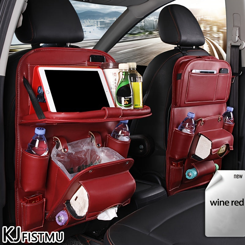 Large Multi-Function Folding Rear Seat Car Parts with Backrest Storage Trash Can, Notebook, Dining Table, and Tray