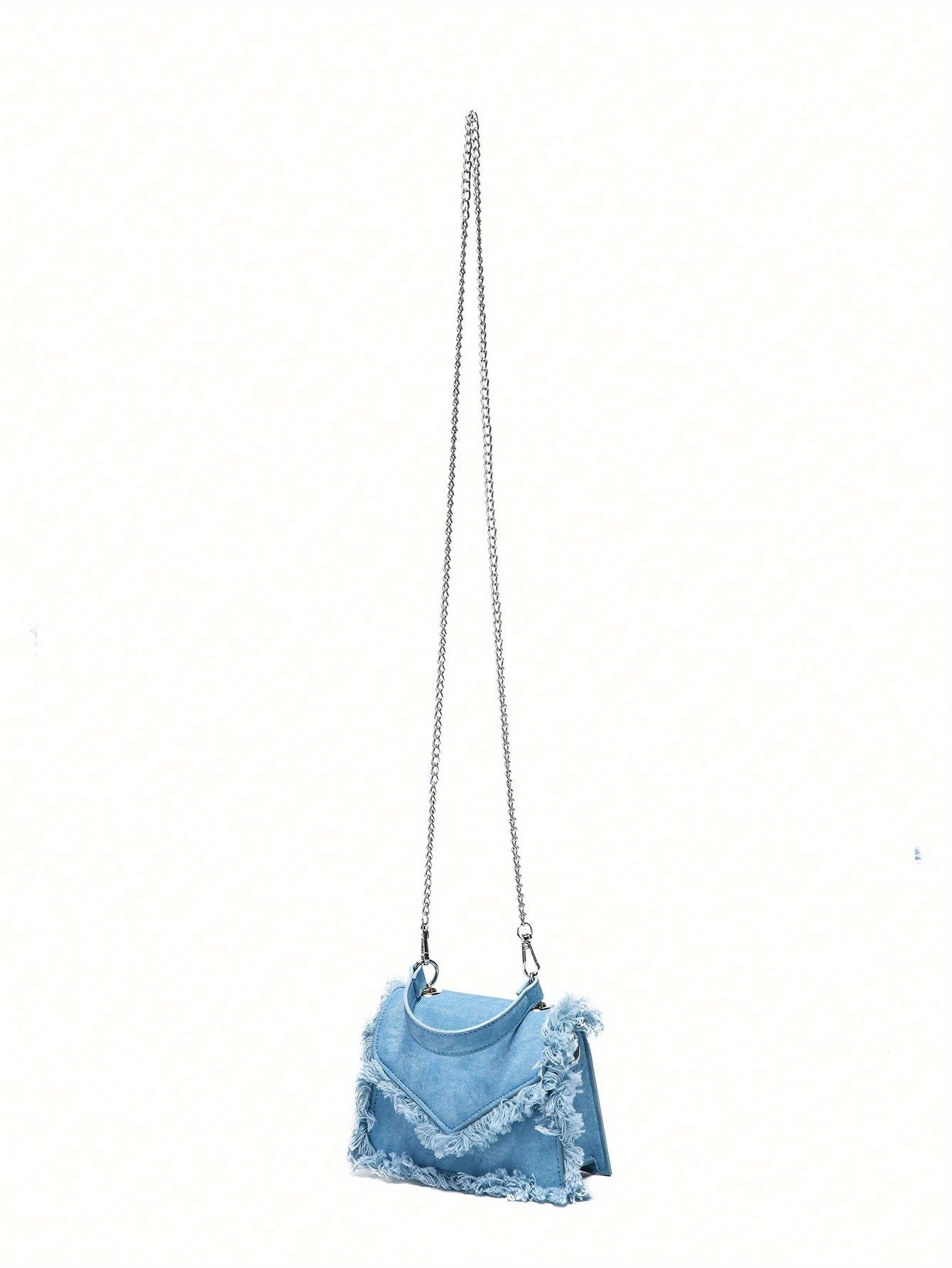 Women's Denim Tassel Mini Handbag - Chic Y2K Fashion, Trending Chain Crossbody Bag for Stylish On-The-Go