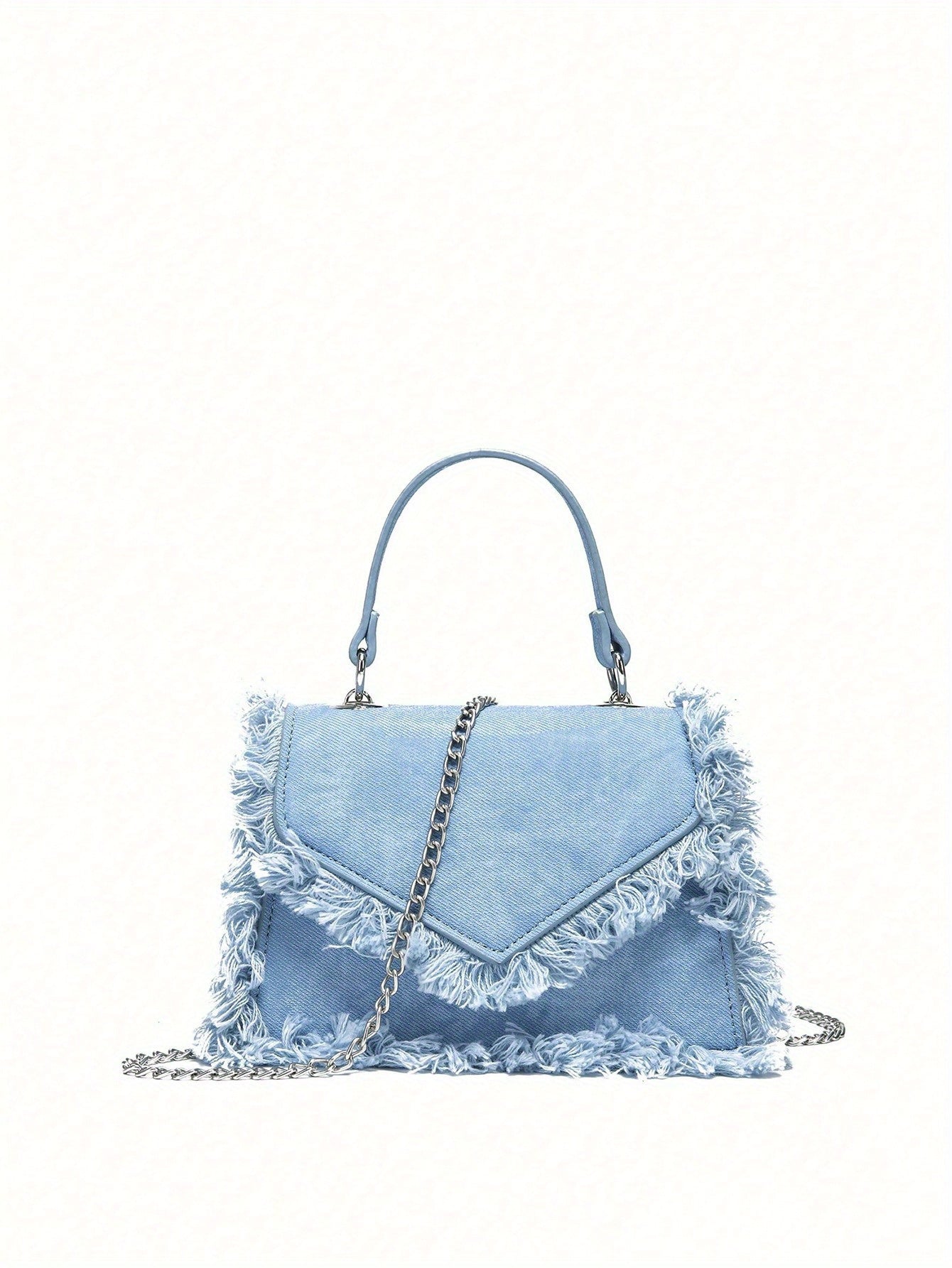 Women's Denim Tassel Mini Handbag - Chic Y2K Fashion, Trending Chain Crossbody Bag for Stylish On-The-Go