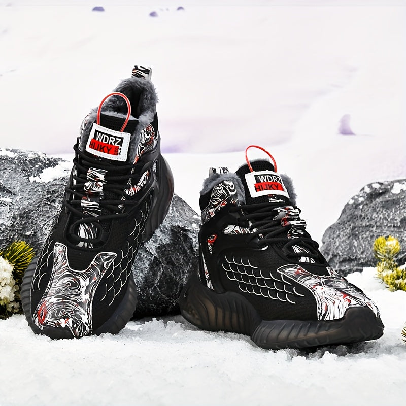 Men's All-Season Winter Snow Boots with TPU Shock-Absorbing Traction Tread & -Slip Grip - Heavy-Duty Ankle-High Cold-Resistant Boots with Lacing System, Cushioned Insole & Arch Support for Hiking, Urban, and Extreme-Cold Prot