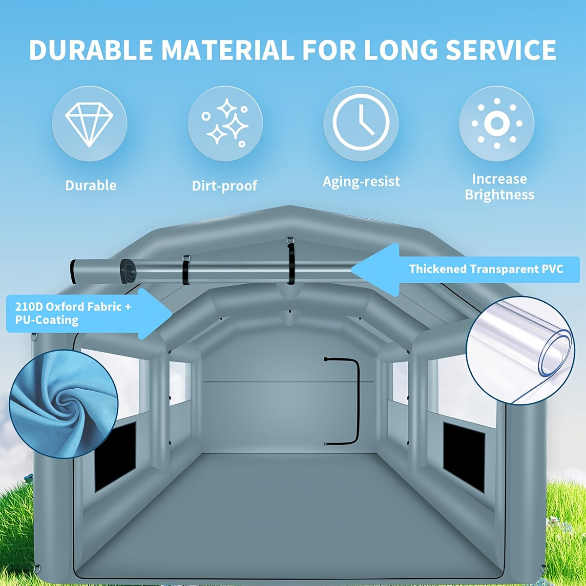 [Inflatable Paint Booth] Portable Inflatable Paint Booth 20 X 13.5 X 9.7ft/13.5 X 8.5 X 8.5ft - Inflatable Paint Booth Tent W/1100W Blower & 750W Blower For DIY Spray Car Parts Painting Motorcycle Garage