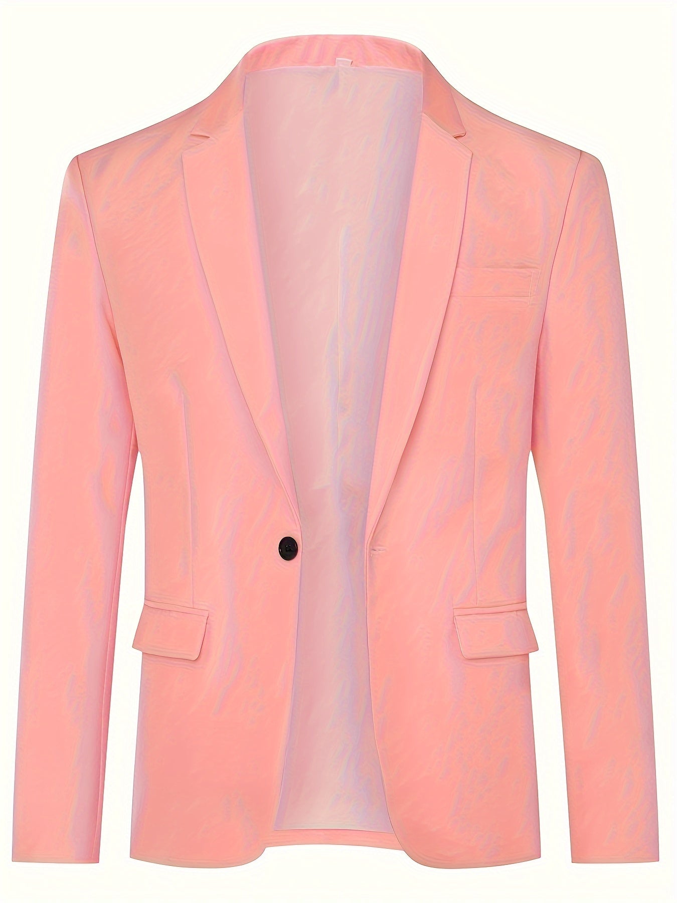 2pcs/set Classic Solid Color One Button Lapel Business Suits - Men's Formal Wear for Wedding, Job Interview, and Special Occasions - High-Quality Blazer and Pants Set