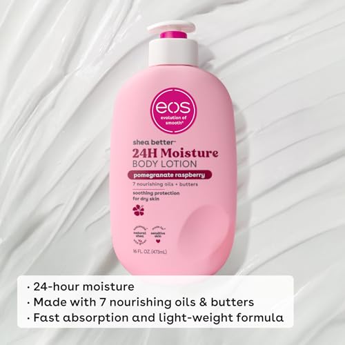 eos Shea Better Body Lotion, Fresh & Cozy, 24-Hour Moisture Skin Care, Lightweight & Non-Greasy, Natural Shea, Vegan, 16 fl oz