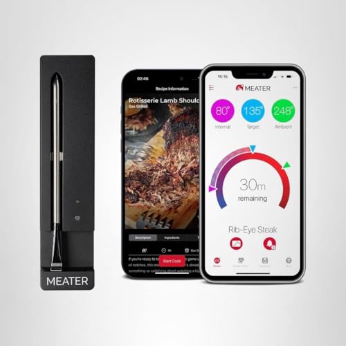 MEATER Plus: Smart Bluetooth Wireless Meat Thermometer Digital | BBQ, Grill, Oven, Smoker, Air Fryer, Kitchen | Perfect for Steak, Chicken, Turkey, and More | Delicious Recipes in App
