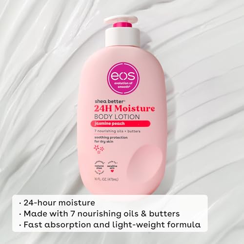 eos Shea Better Body Lotion, Fresh & Cozy, 24-Hour Moisture Skin Care, Lightweight & Non-Greasy, Natural Shea, Vegan, 16 fl oz