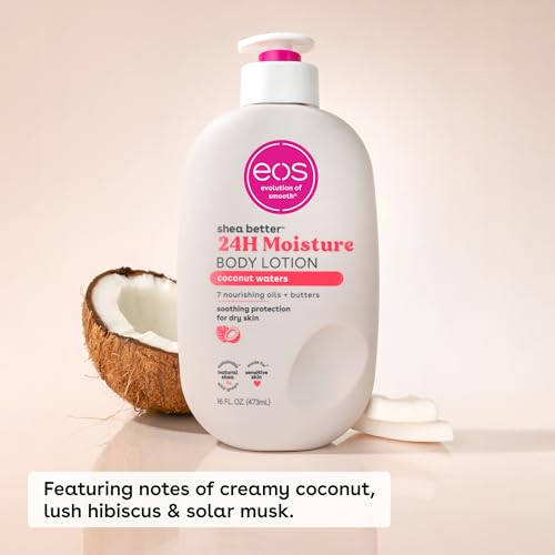 eos Shea Better Body Lotion, Fresh & Cozy, 24-Hour Moisture Skin Care, Lightweight & Non-Greasy, Natural Shea, Vegan, 16 fl oz