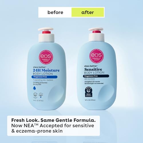 eos Shea Better Body Lotion, Fresh & Cozy, 24-Hour Moisture Skin Care, Lightweight & Non-Greasy, Natural Shea, Vegan, 16 fl oz