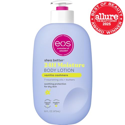 eos Shea Better Body Lotion, Fresh & Cozy, 24-Hour Moisture Skin Care, Lightweight & Non-Greasy, Natural Shea, Vegan, 16 fl oz