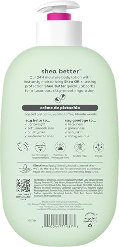 eos Shea Better Body Lotion, Fresh & Cozy, 24-Hour Moisture Skin Care, Lightweight & Non-Greasy, Natural Shea, Vegan, 16 fl oz