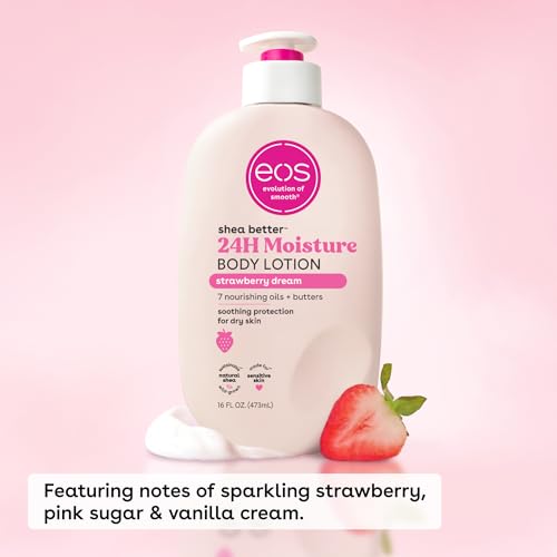 eos Shea Better Body Lotion, Fresh & Cozy, 24-Hour Moisture Skin Care, Lightweight & Non-Greasy, Natural Shea, Vegan, 16 fl oz