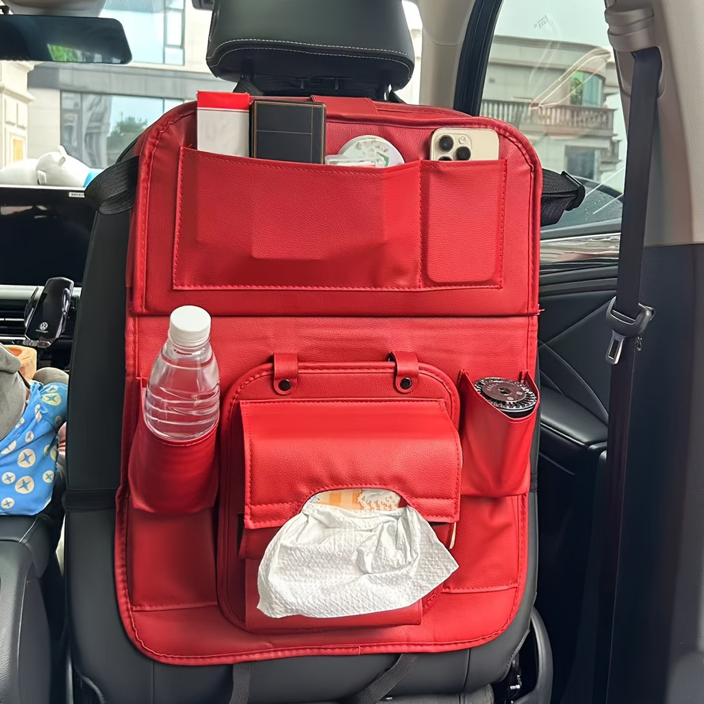 Large Multi-Function Folding Rear Seat Car Parts with Backrest Storage Trash Can, Notebook, Dining Table, and Tray
