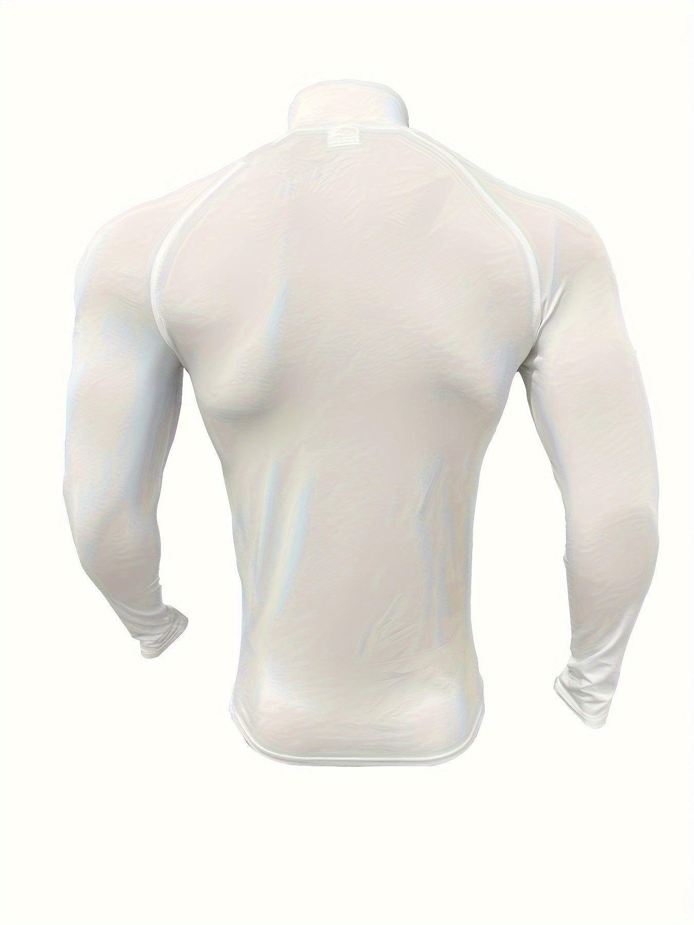 [Trending] Men's Athletic Long Sleeve Zip-Up Shirt - Stretchy, Breathable Polyester Blend for Running & Training