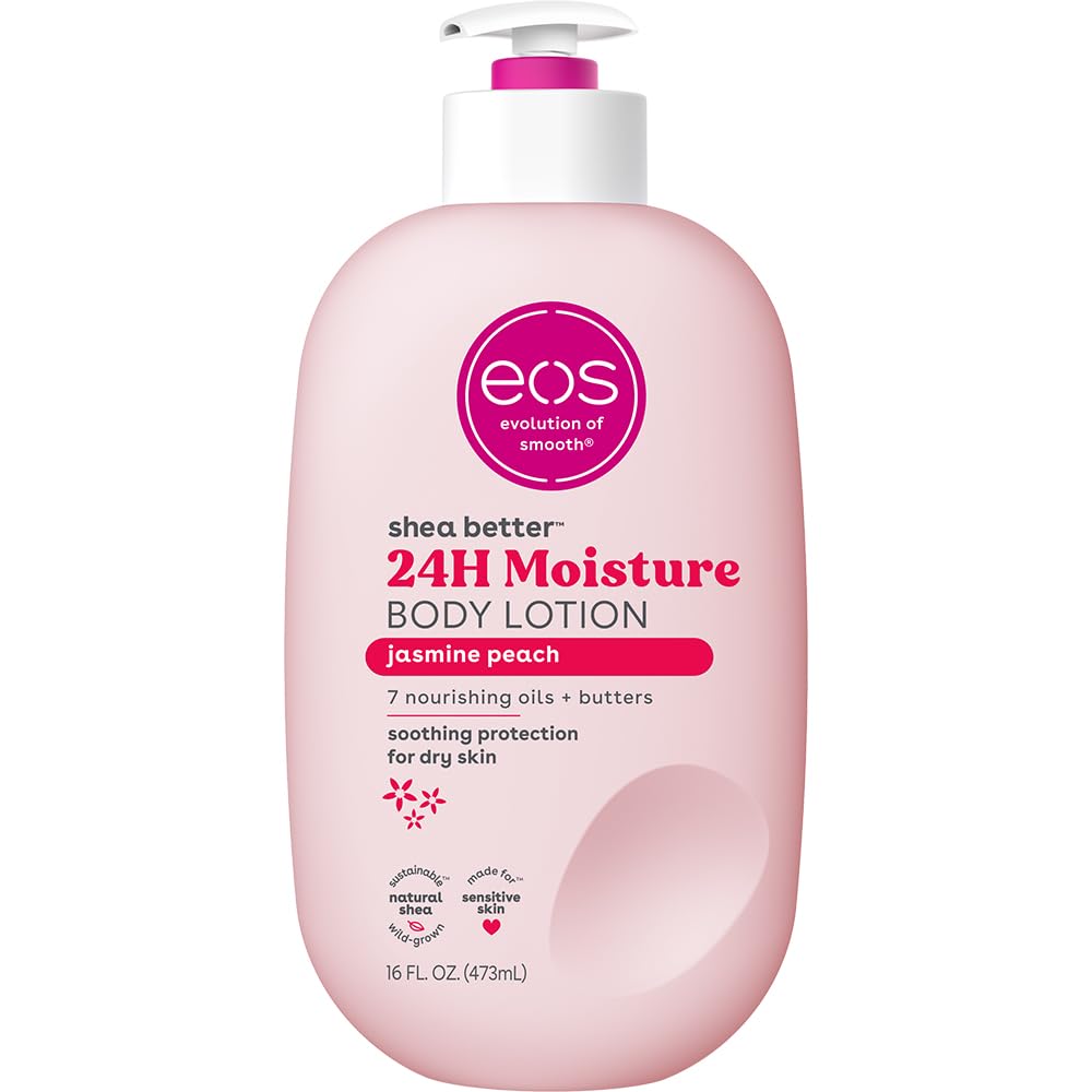 eos Shea Better Body Lotion, Fresh & Cozy, 24-Hour Moisture Skin Care, Lightweight & Non-Greasy, Natural Shea, Vegan, 16 fl oz