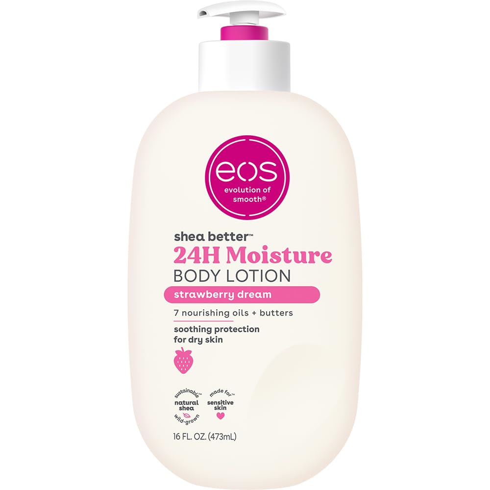 eos Shea Better Body Lotion, Fresh & Cozy, 24-Hour Moisture Skin Care, Lightweight & Non-Greasy, Natural Shea, Vegan, 16 fl oz