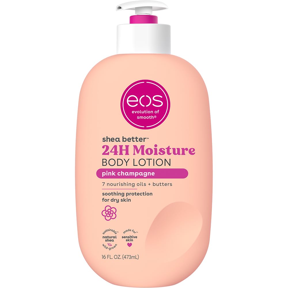eos Shea Better Body Lotion, Fresh & Cozy, 24-Hour Moisture Skin Care, Lightweight & Non-Greasy, Natural Shea, Vegan, 16 fl oz