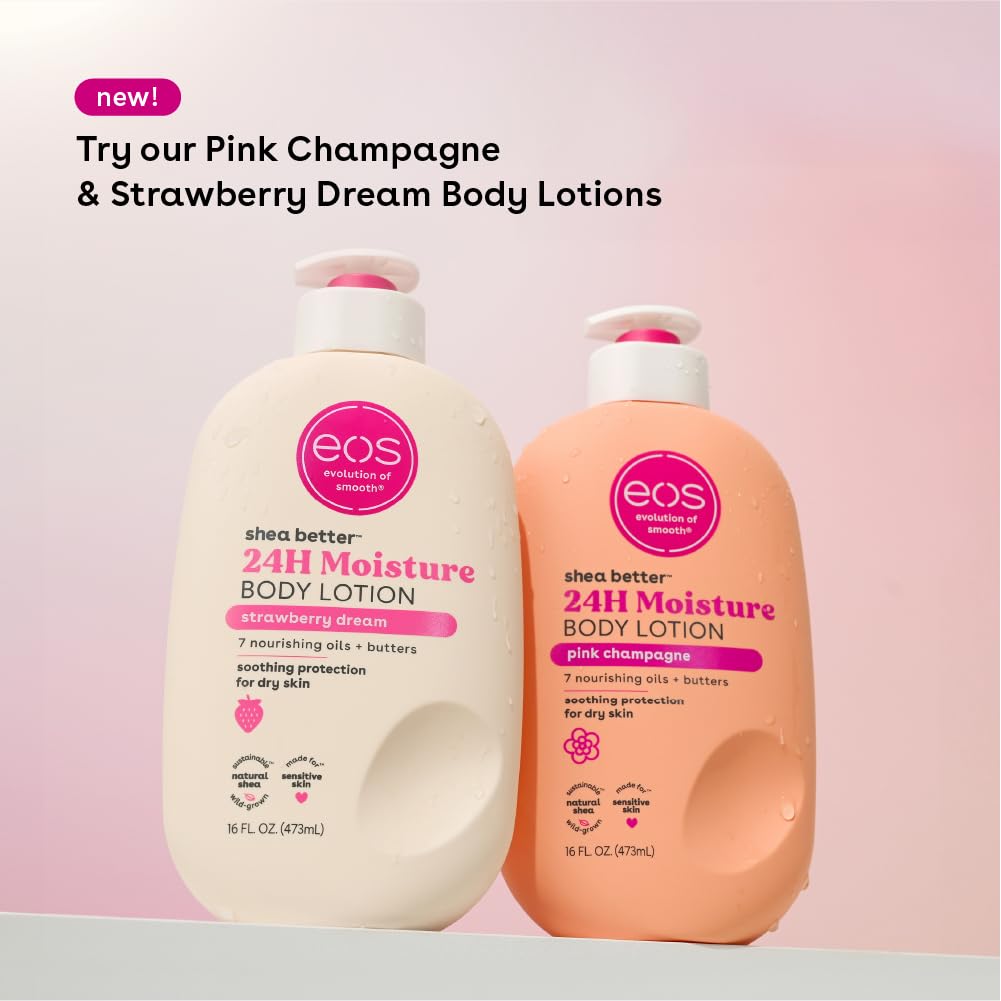 eos Shea Better Body Lotion, Fresh & Cozy, 24-Hour Moisture Skin Care, Lightweight & Non-Greasy, Natural Shea, Vegan, 16 fl oz