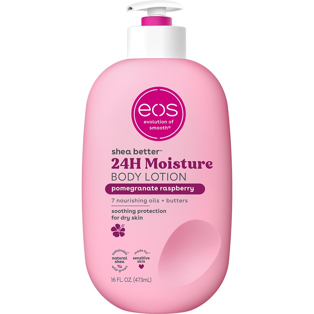 eos Shea Better Body Lotion, Fresh & Cozy, 24-Hour Moisture Skin Care, Lightweight & Non-Greasy, Natural Shea, Vegan, 16 fl oz