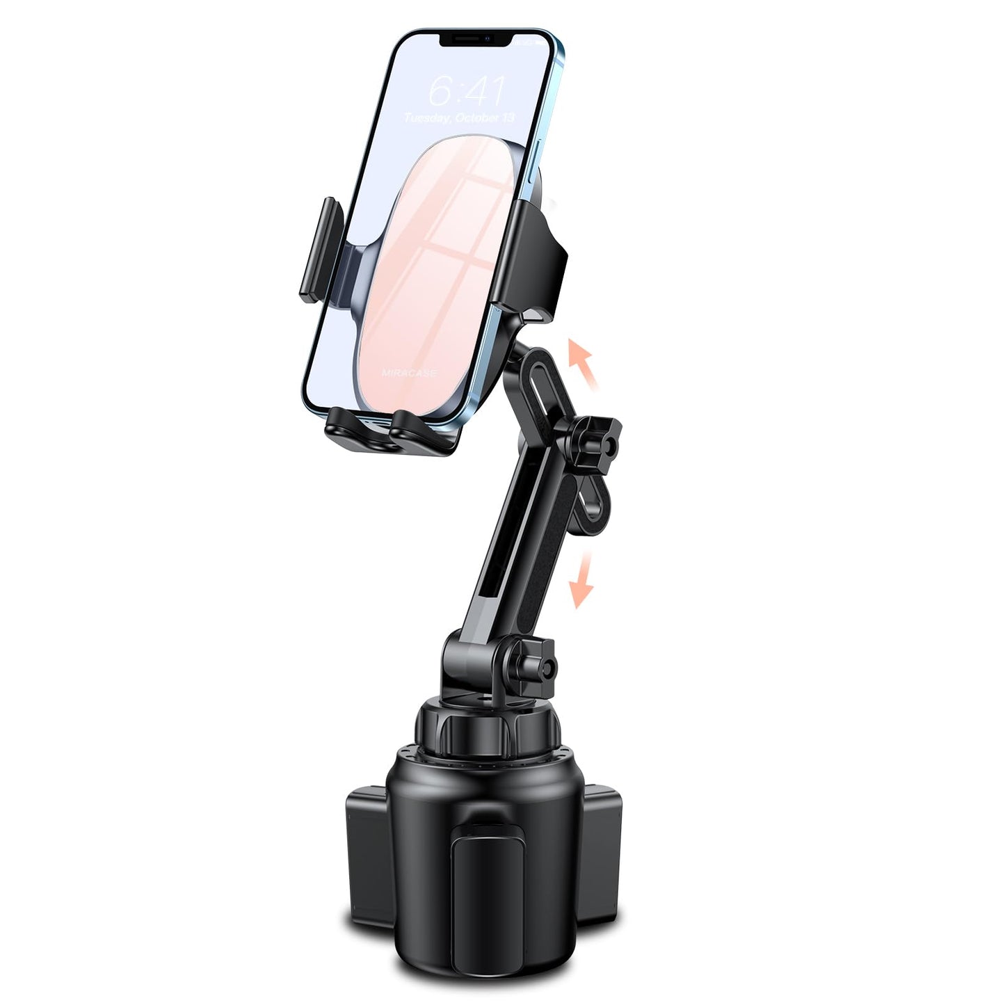 Miracase [Upgraded Version Cup Phone Holder for Car, Universal Adjustable Long Neck Car Phone Mount Cradle Friendly Compatible with iPhone Samsung Google and All 4.0-7.0 inches Smartphones
