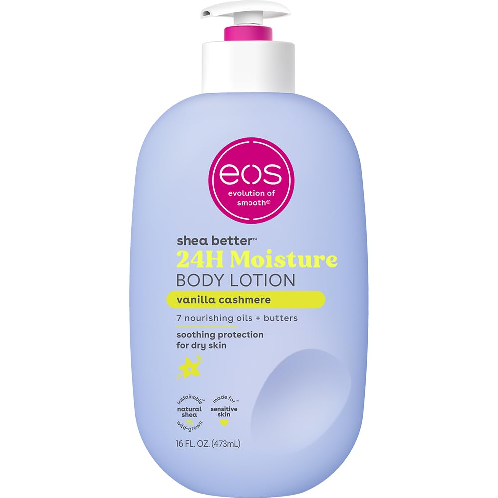 eos Shea Better Body Lotion, Fresh & Cozy, 24-Hour Moisture Skin Care, Lightweight & Non-Greasy, Natural Shea, Vegan, 16 fl oz