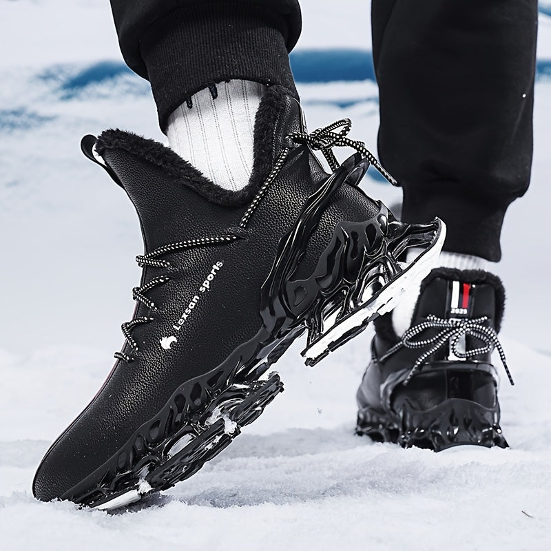 [Winter Snow Boots] Men's Winter Snow Boots with Plush & TPU Sole - Warm Lace-Up Ankle Boots with Arch Support, Slip-Resistant Traction Tread, Snow Boots For Men, Snow Boots For Women, Snow Boots For Men Winter, Snow Boots Fo