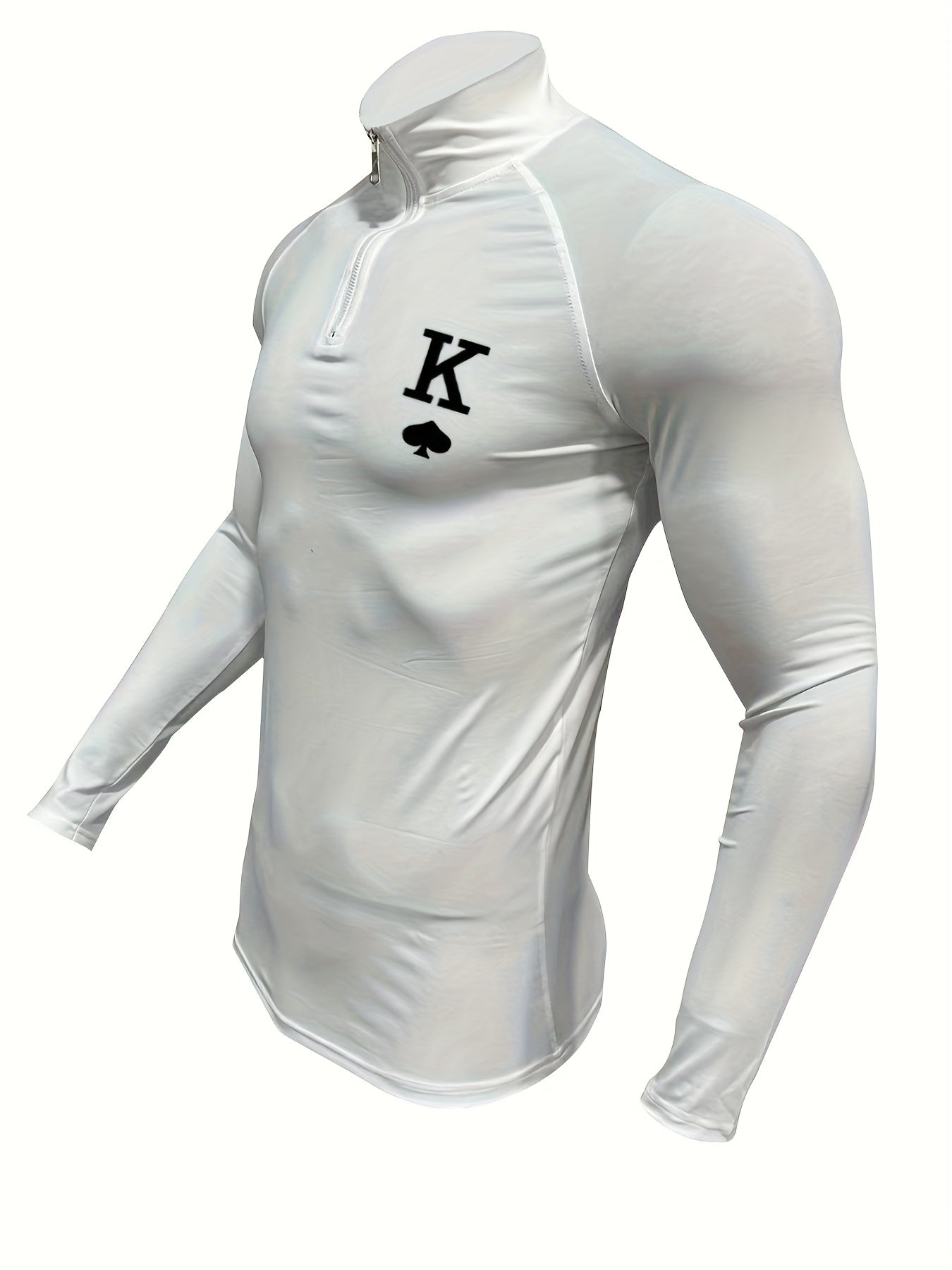 [Trending] Men's Athletic Long Sleeve Zip-Up Shirt - Stretchy, Breathable Polyester Blend for Running & Training