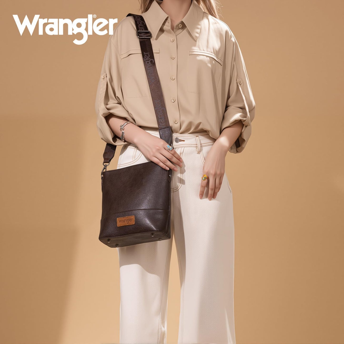Wrangler Crossbody Purses for Women Two Tone Crossbody Bags Women Purses and Handbags
