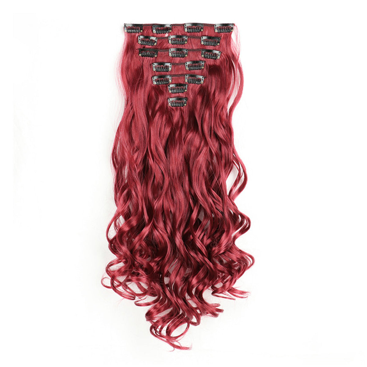 Clip In Hair Extensions 7 PCS Full Head 22 Inch Long Curly Wavy Synthetic Clip Hair Pieces Wavy Hair Pieces For Women Girls Hair Clips Hair Accessories Halloween Christmas