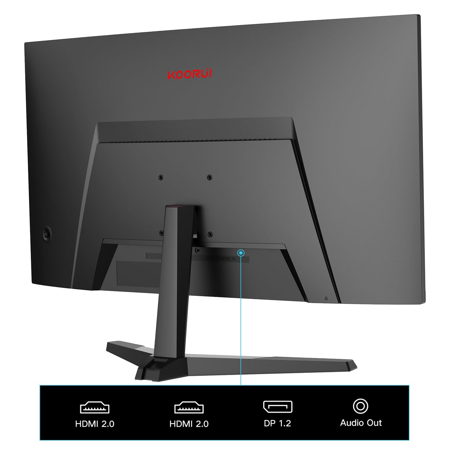 KOORUI 24 inch Curved Gaming Monitor 180Hz FHD 1080P Computer Monitor, 1ms 1500R Display, Adaptive Sync, FreeSync Premium, HDMI 2.0X2 & DP 1.2, VESA, Tilt, 24E6CA